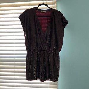 Maroon Sequin Romper